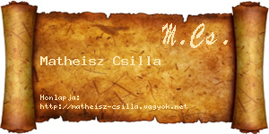 Matheisz Csilla névjegykártya